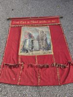 Fahne Rot mit Bild Heilig 1909 alter Zustand