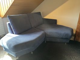 Ecksofa blau mit Recamiere in gutem Zustand gebraucht