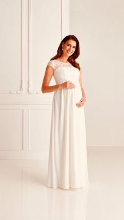 Umstandskleid lang Ivory  Spitze Grösse 40 neu