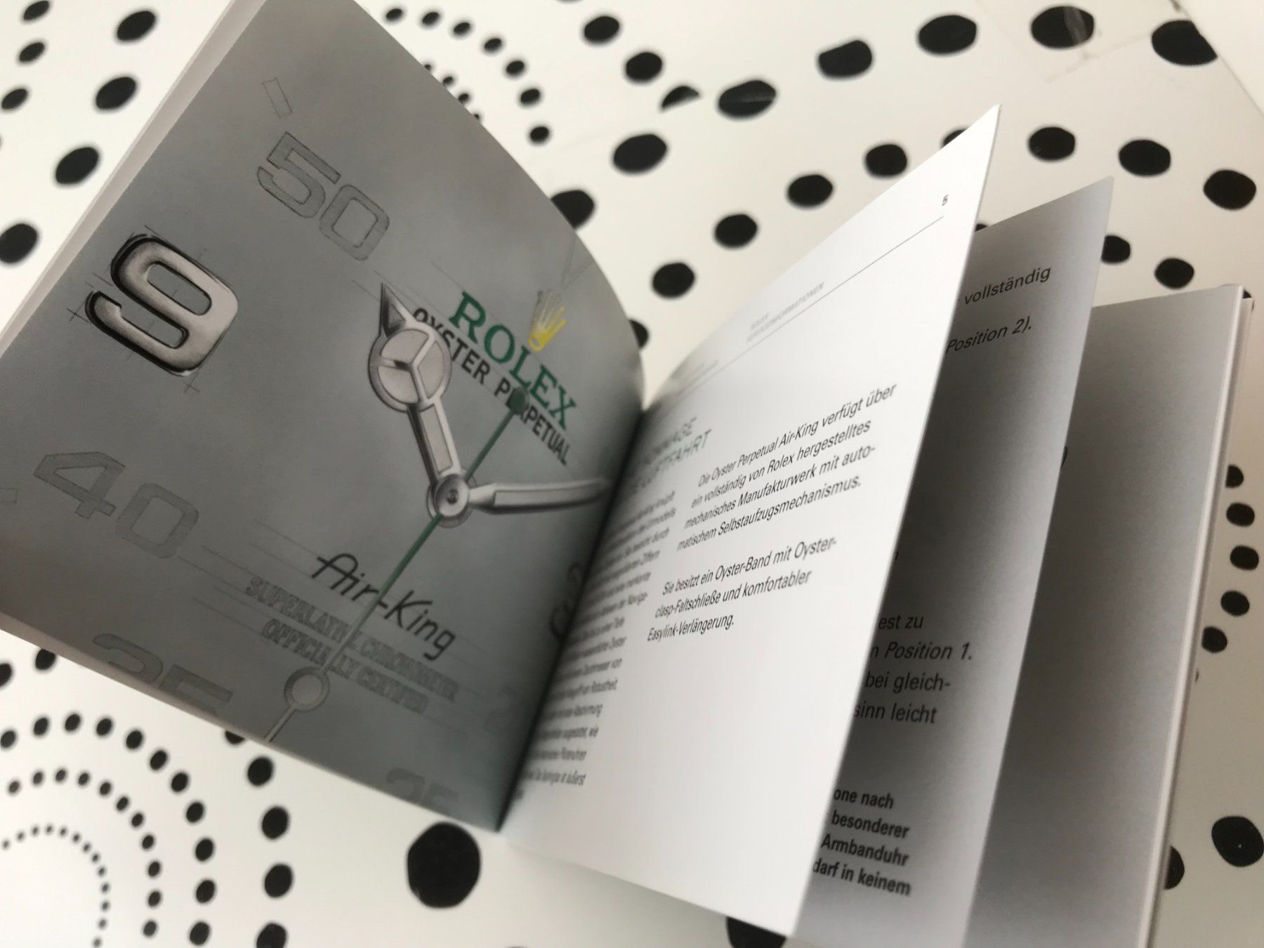 Documenti: ROLEX ORIGINAL - AIR-KING OPERATING - INSTRUCTIONS - DE !!! – Usato da Epalinges venduto da dream-watch 2
