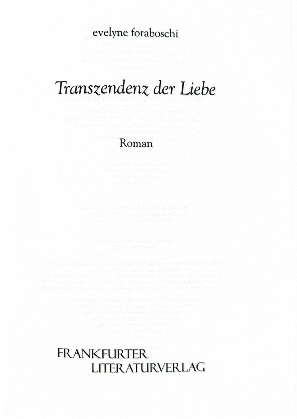Bücher: Foraboschi Evelyne, Transzendenz der Liebe – Neu (gemäss Beschreibung) aus Sarnen von Livres 2