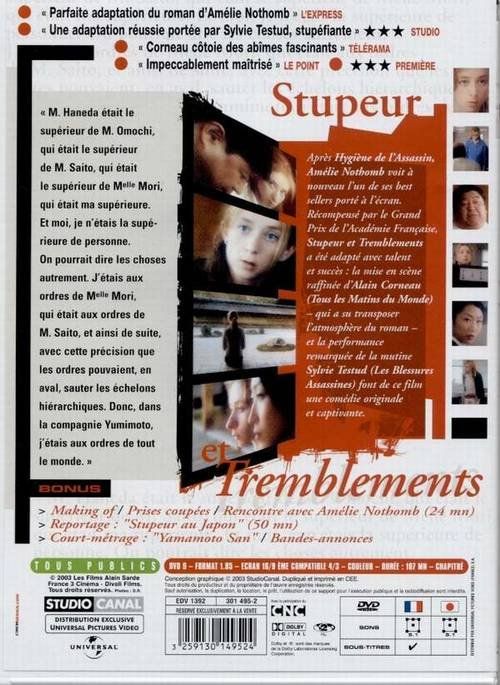 Alle DVDs: STUPEUR ET TREMBLEMENTS – Neu (gemäss Beschreibung) aus Bursins von Adabel 1