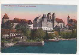 Ansichtskarte Rapperswil - Burghalde und Schulhaus 1917