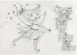 Silikonstempel Elfe mit Geschenken