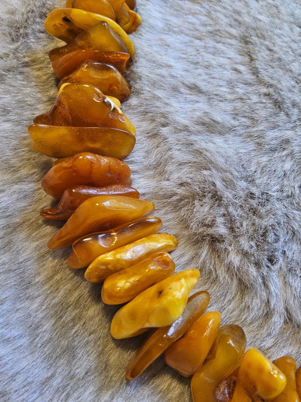 Catenine: Grosse dicke Bernstein Butterscotch Halskette Collier – Usato da Zürich venduto da SciTec 5