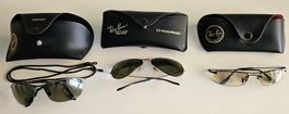 Lot de 3 paires de lunettes de soleil Ray-Ban avec étuis