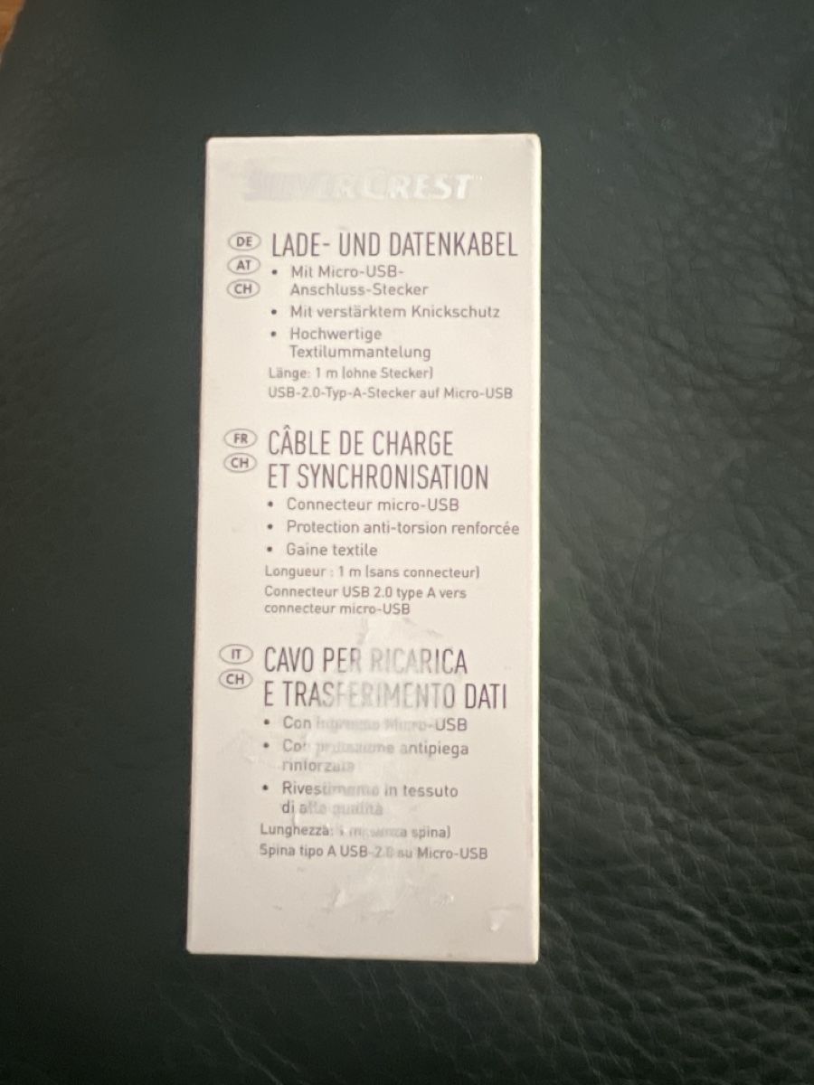 Kabel: Câble de charge Silvercrest USB-A vers Micro-USB neuf – Neu und originalverpackt aus Vernier von lea_77bv 2