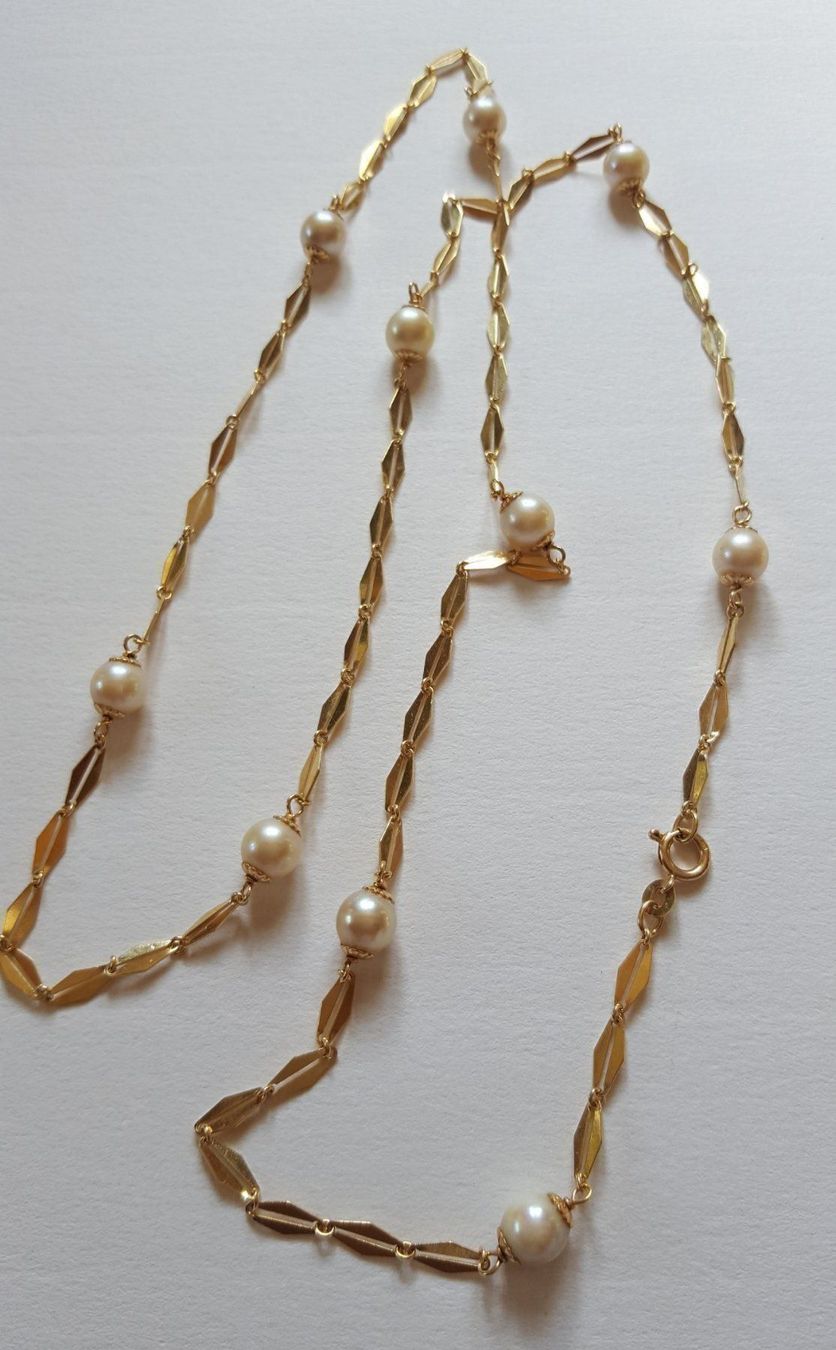 Catenine: Massiv 750 Gold Kette mit Perlen – Usato da Wald ZH venduto da Aniade 8