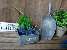 Kleine verzinkte Blumen-Wanne, als Pflanztopf oder f.Schere