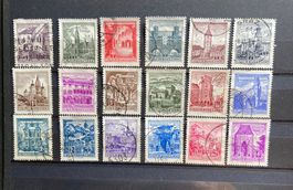 Briefmarken Österreich: Sammlung von Gebäuden und Kirchen