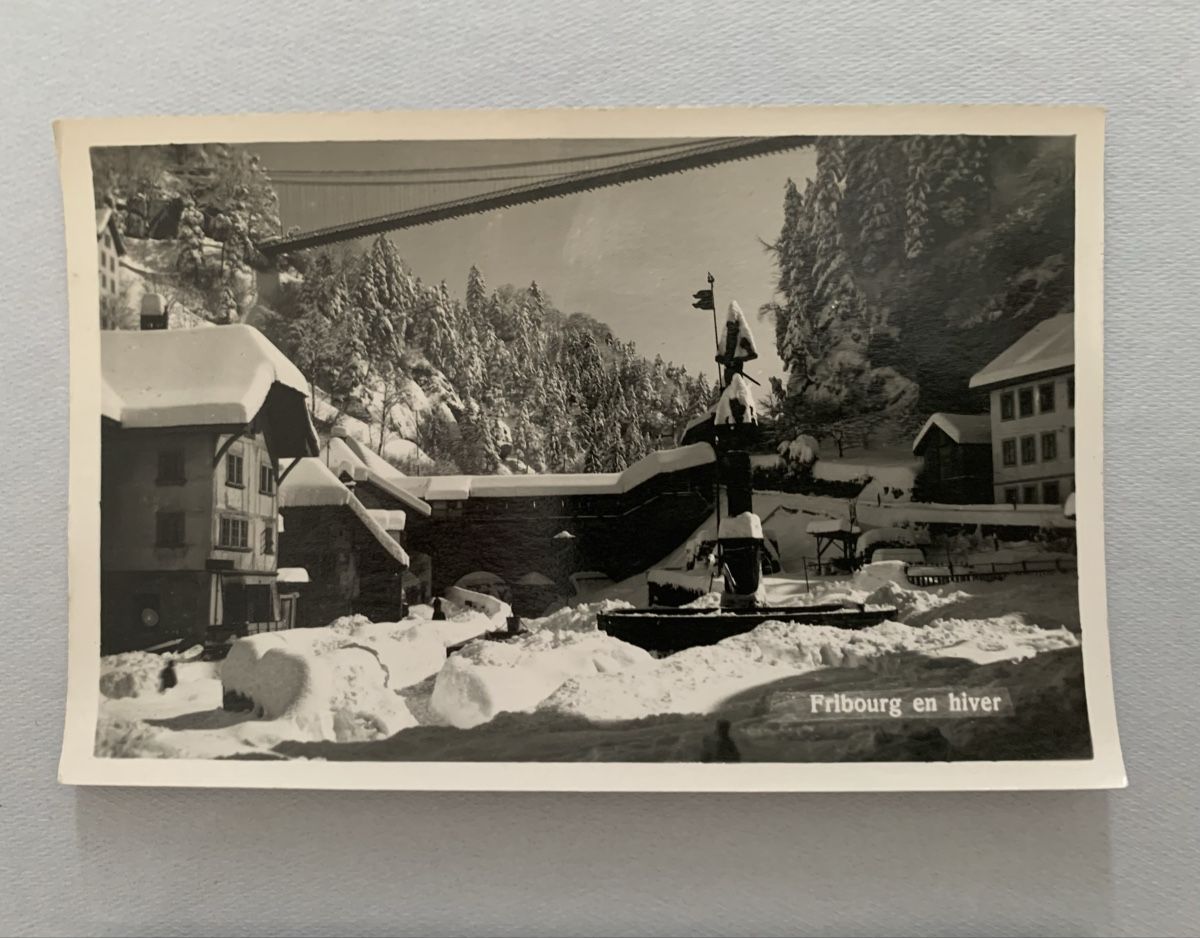 Cartoline postali:  Ansichtskarten Schweiz - Galternbrücke & Rte des Alpes, FR – Usato da Düdingen venduto da polytropon_5 1