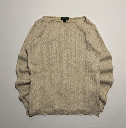 Ralph Lauren Cream Cable Knit Sweater – Beige Vintage