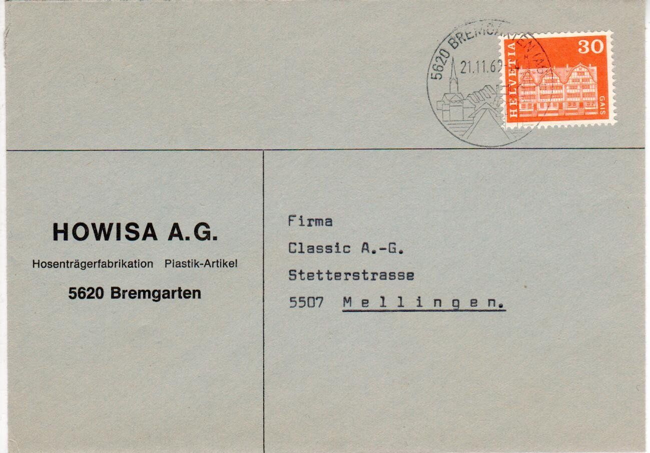 Tutti i francobolli: Brief, Howisa AG Bremgarten – Usato da Wolhusen venduto da Curver9