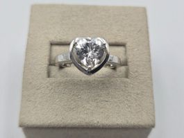 Ring Herz Silber 925 Zirkonia Gr. 52