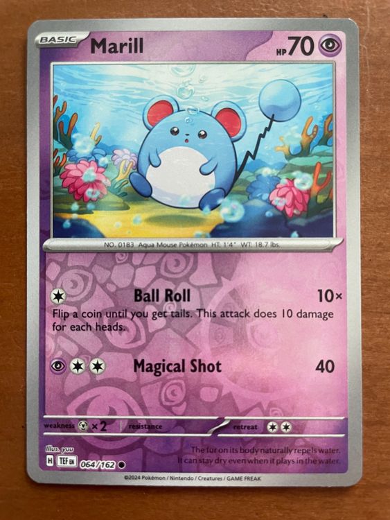 Pokemon Marill Reverse ENG (Versand gratis) (Neu (gemäss Beschreibung ...