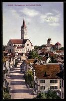 AK Romanshorn, Ortspartie mit kathol. Kirche