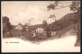 AK Valangin, Ortspartie mit Schloss