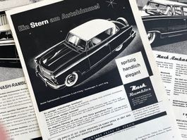 Nash Cars - 3 Alte Werbungen / Anciennes publicités 1955