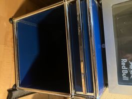 USM Haller Korpus Enzianblau - 1x2 mit Schublade