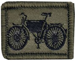 Fahrrad Motiv oliv grün neu Militär Stoff mit Klett.