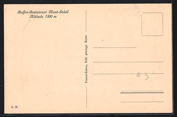 Ansichtskarten: AK Mont-Soleil, Buffet-Restaurant – Gebraucht aus Berlin von bartko-reher 1