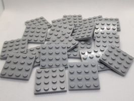 Lego 20 Stk. Plate 4x4 "medium stone grey"