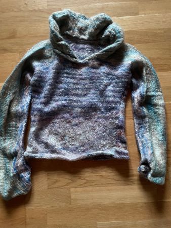 Winter Strickpullover mit warmem Kragen, Grösse S/M, Unikat