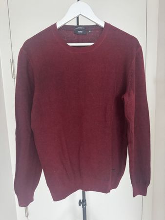 Hugo Boss Wollpullover Herren, bordeauxrot, Gr. M