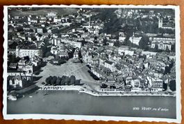 Vevey - Belle vue d'avion de la Place du Marché 1936