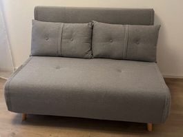 Bettsofa/Schlafsofa, ausklappbar, grau, Bettmasse: 120x190cm