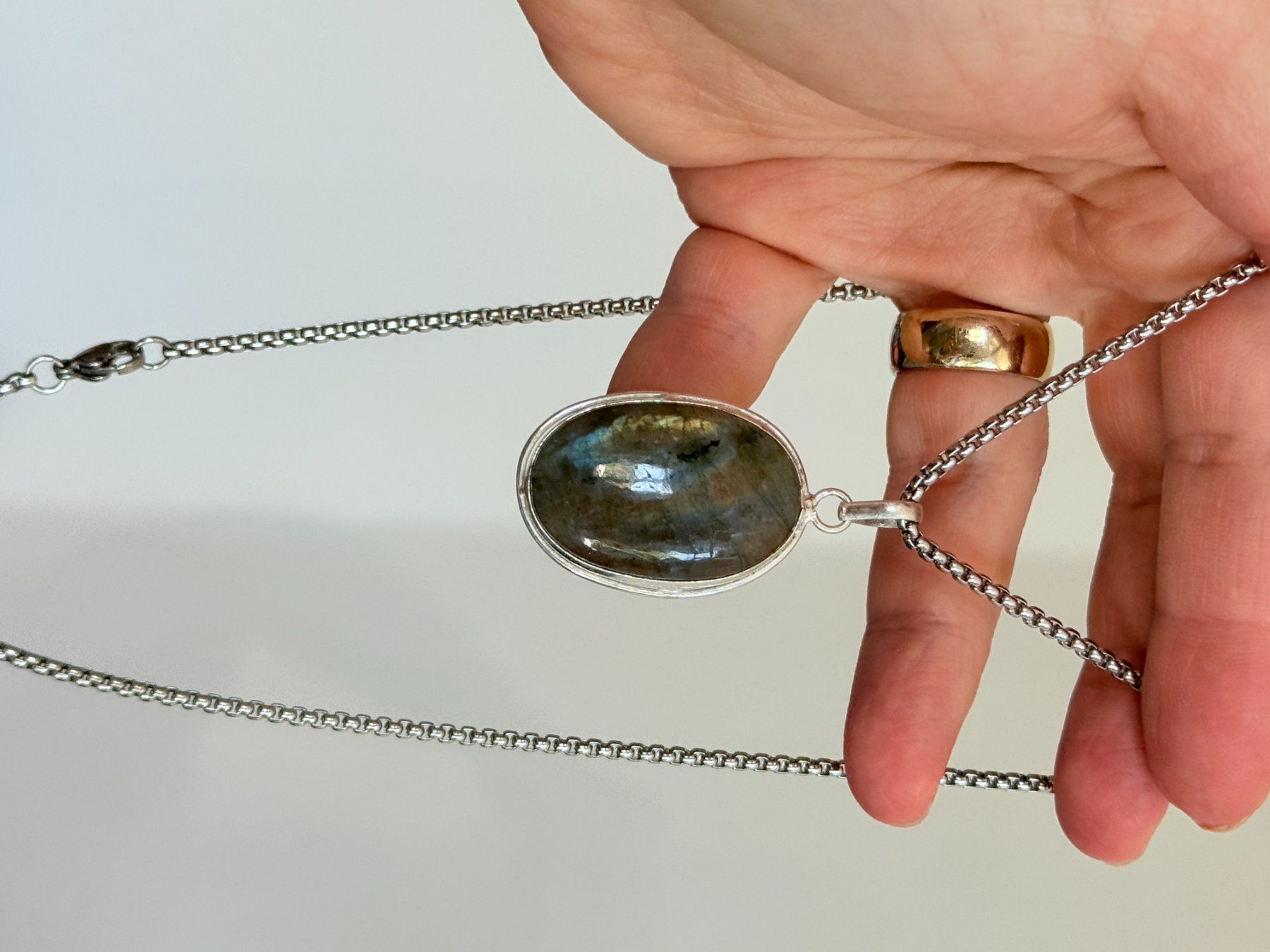 Catenine: Collier vintage avec pierre de Labradorite véritable✨ – Nuovo e nell'imballaggio originale da Genève venduto da AWWA 3