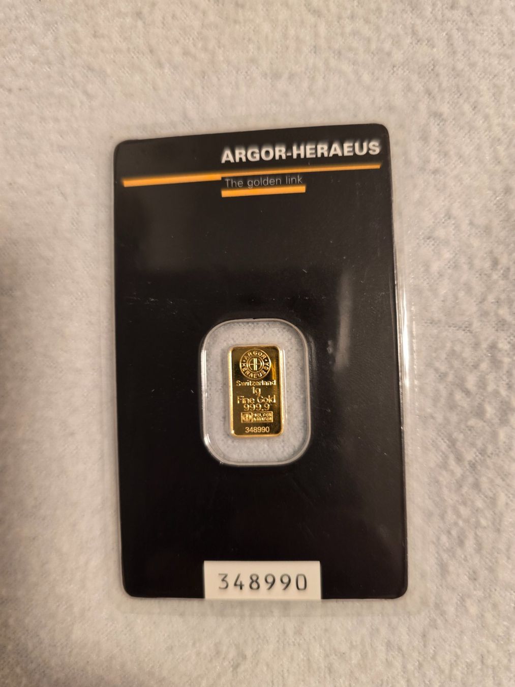 Edelmetalle: Goldbarren 1g Argor - Heraeus – Neu und originalverpackt aus Kreuzlingen von AudiB9