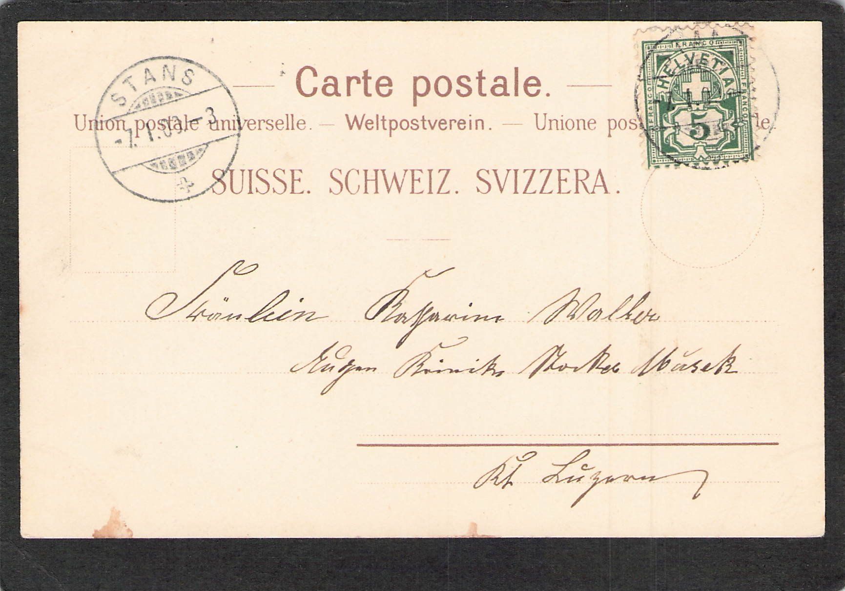Cartoline postali: ^Litho Gruss aus Stans , gel. 1900 – Usato da Reichenburg venduto da Pipo-67 1