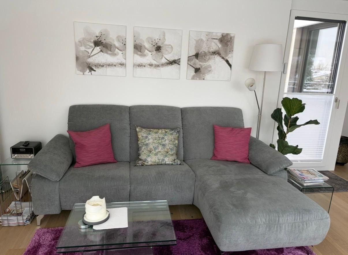 Divani: L-Sofa / Ecksofa mit Récamière, grau, 245 x 167 cm – Usato da Bassersdorf venduto da spoont 2