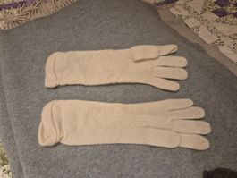 Warme Winter Handschuhe aus Wolle, Creme, , Neuwertig