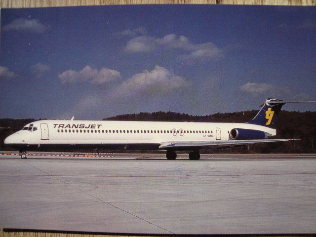 Cartoline postali: Transjet Airways TJ MD-83 SE-RBL – Nuovo e nell'imballaggio originale da Thun venduto da Abigboss