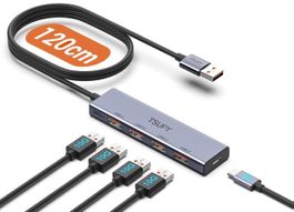 USB-C 5 in 1 3.2 HUB mit langem Anschlusskabel 120cm 10Gbps