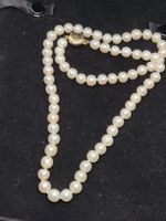Vintage-Perlenkette mit Goldschliesse Bicolor 750 Gold 45cm