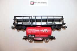 Jouef 654 + 6495 SNCF Kesselwagen + Autotransportwagen DC H0