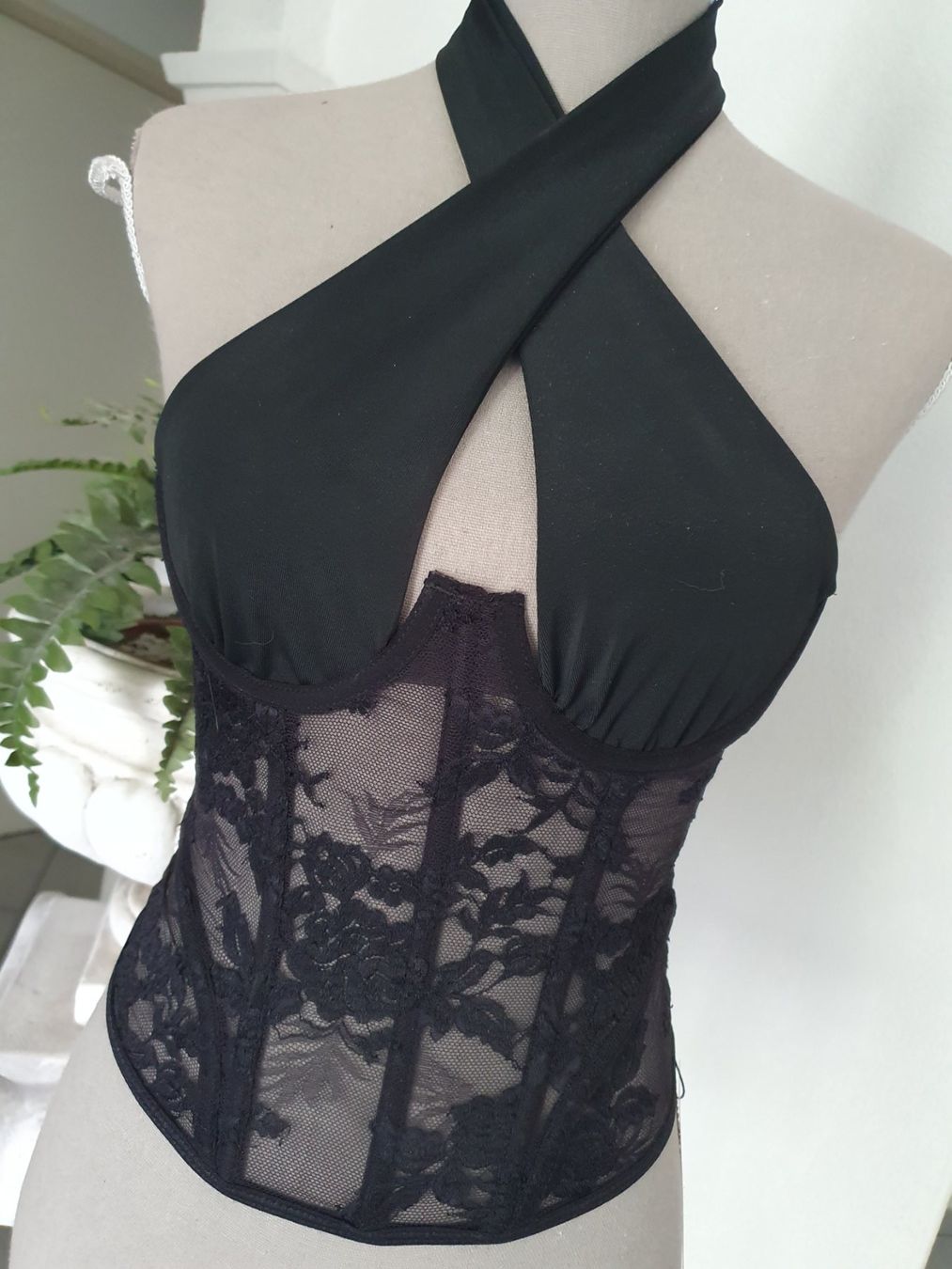 Altra biancheria intima: Gothic Corsagentop m. Spitze Gr. S leicht def. – Difettoso da Münsingen venduto da BlackTears-3 1