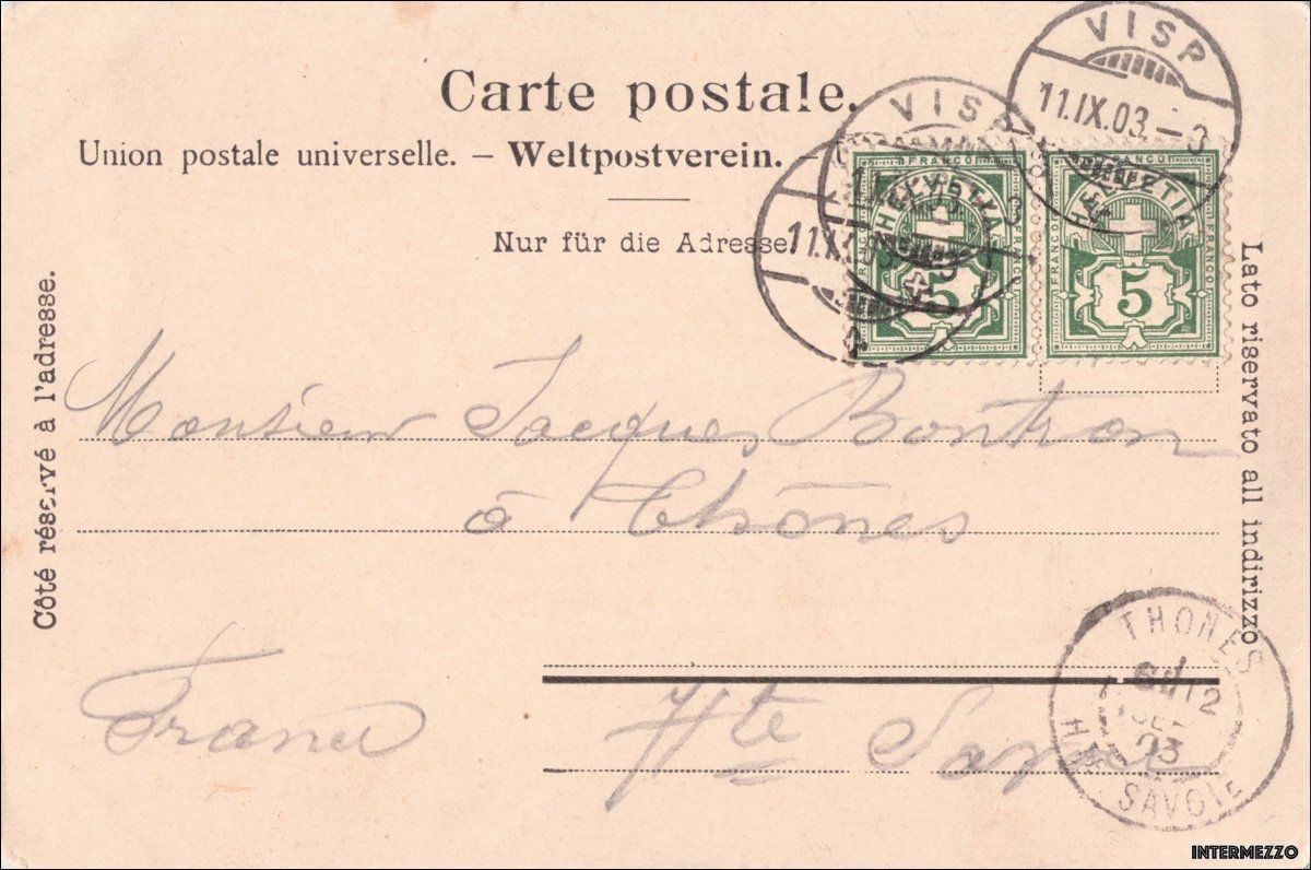 Ansichtskarten: Visp Viège VS // 1903 – Gebraucht aus Basel von intermezzo12 1