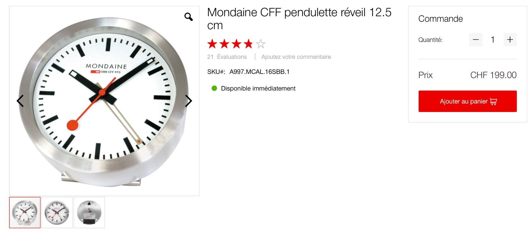 Mondaine Orologi da terra & Orologi da parete: Mondaine 12.5 cm – Usato da Chavannes De Bogis venduto da al9_8lxr 3
