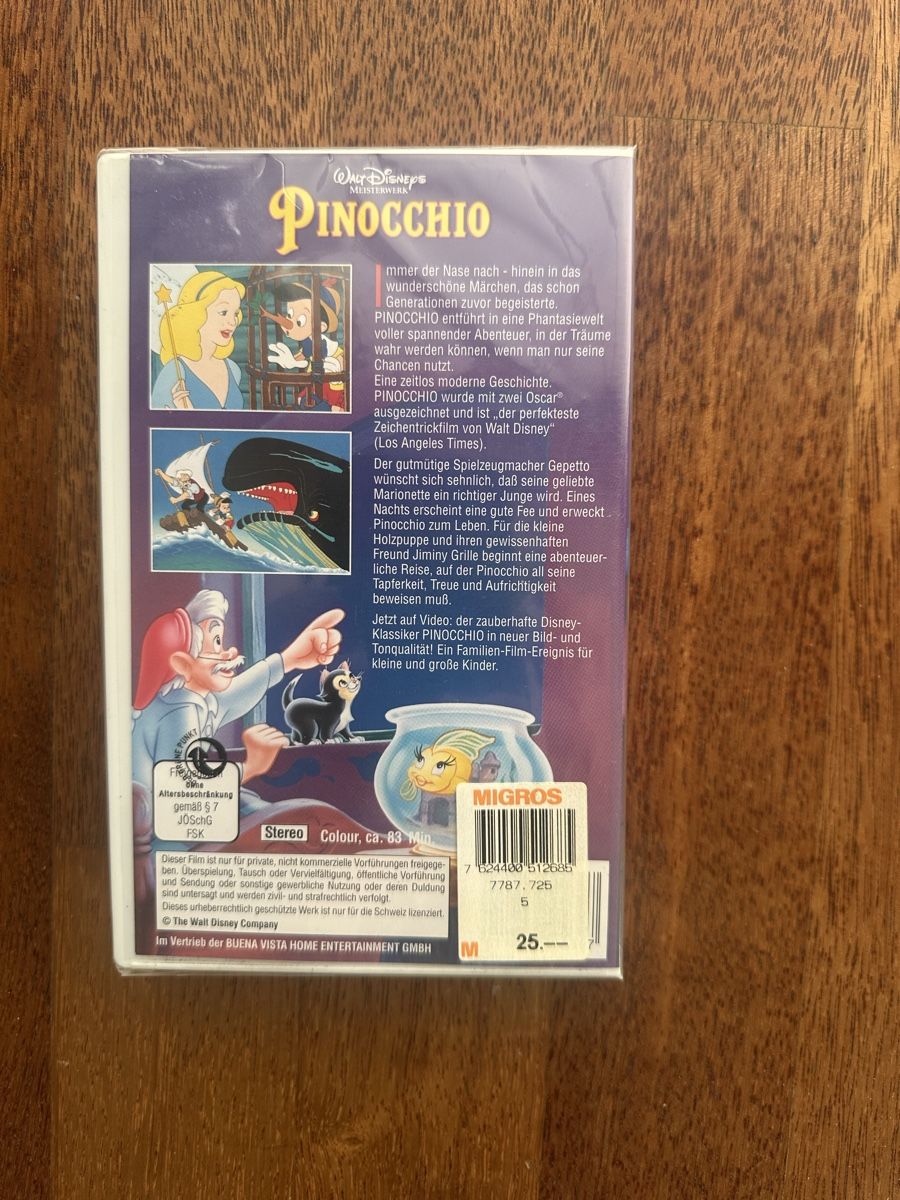 Tutti i VHS: Pinocchio VHS Vintage Neu  – Nuovo e nell'imballaggio originale da Zürich venduto da Kareljan 2