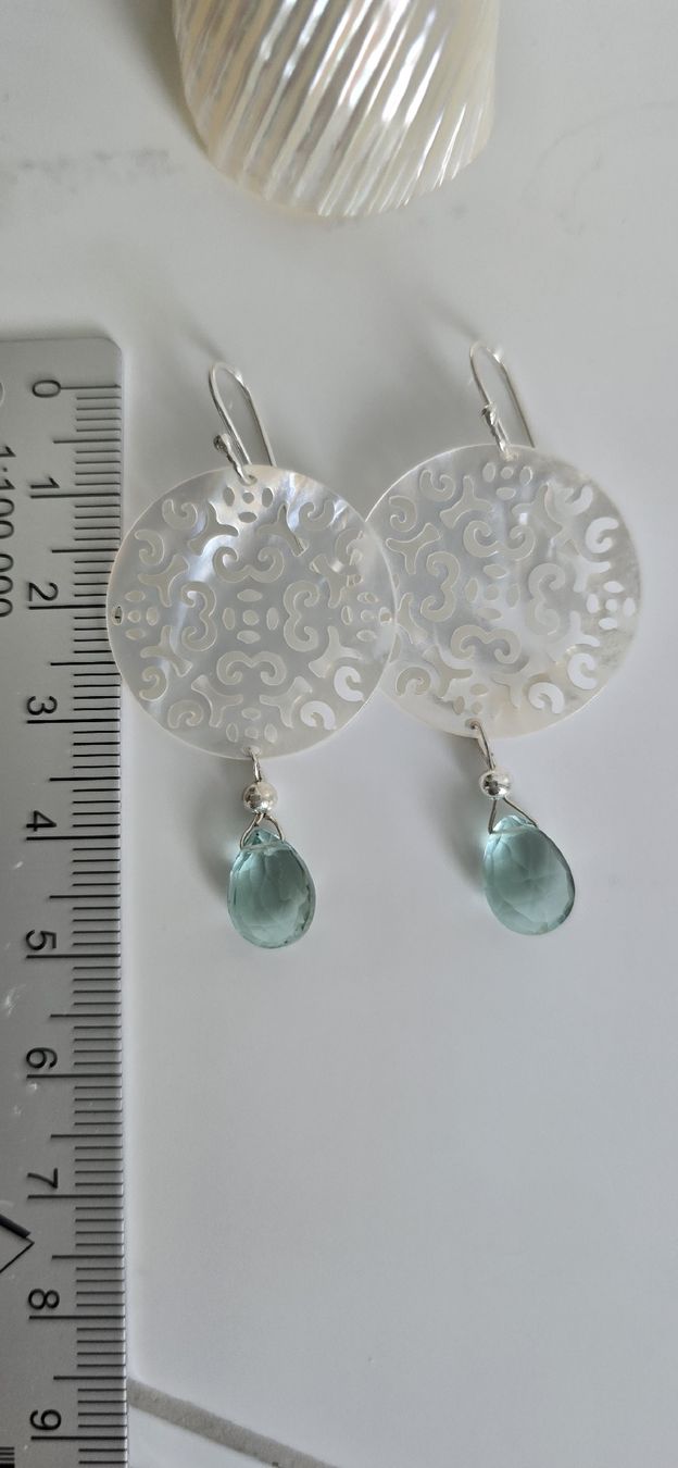 Boucles d'oreille: Perlmutt Mandala Ohrhänger – Neuf (Voir description) à Köniz par Minaja99 4