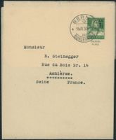 1928 - Ganzsache - Streifband - EF - Tellbrustbild