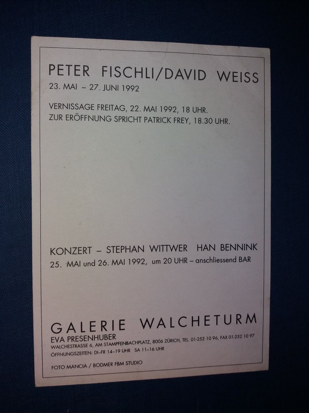 Poster & Bilder: Peter Fischli David Weiss extrem selten – Gebraucht aus Welschenrohr von Regool 1