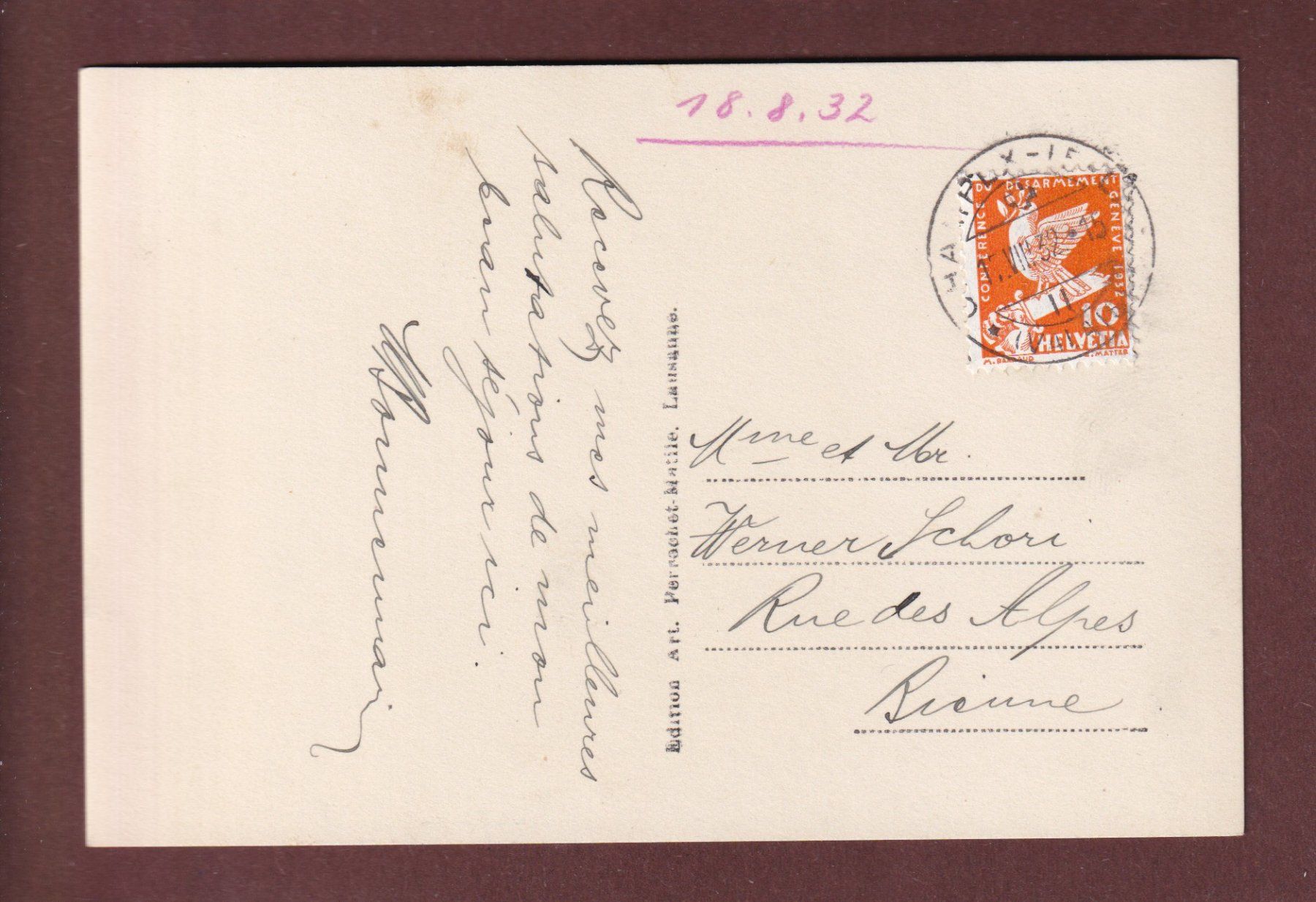 Cartoline postali: Val de CHAMPEX - Dents du Midi - 1932 – Usato da Pully venduto da nicecards-shop 1