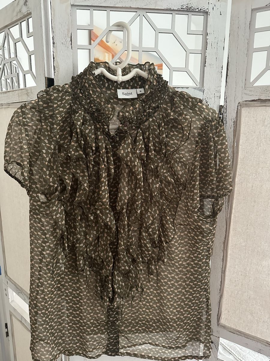 Camicette: Saint Tropez Bluse, Gr. M, Olive-Braun – Nuovo (secondo la descrizione) da Wetzikon ZH venduto da DiesundDas365