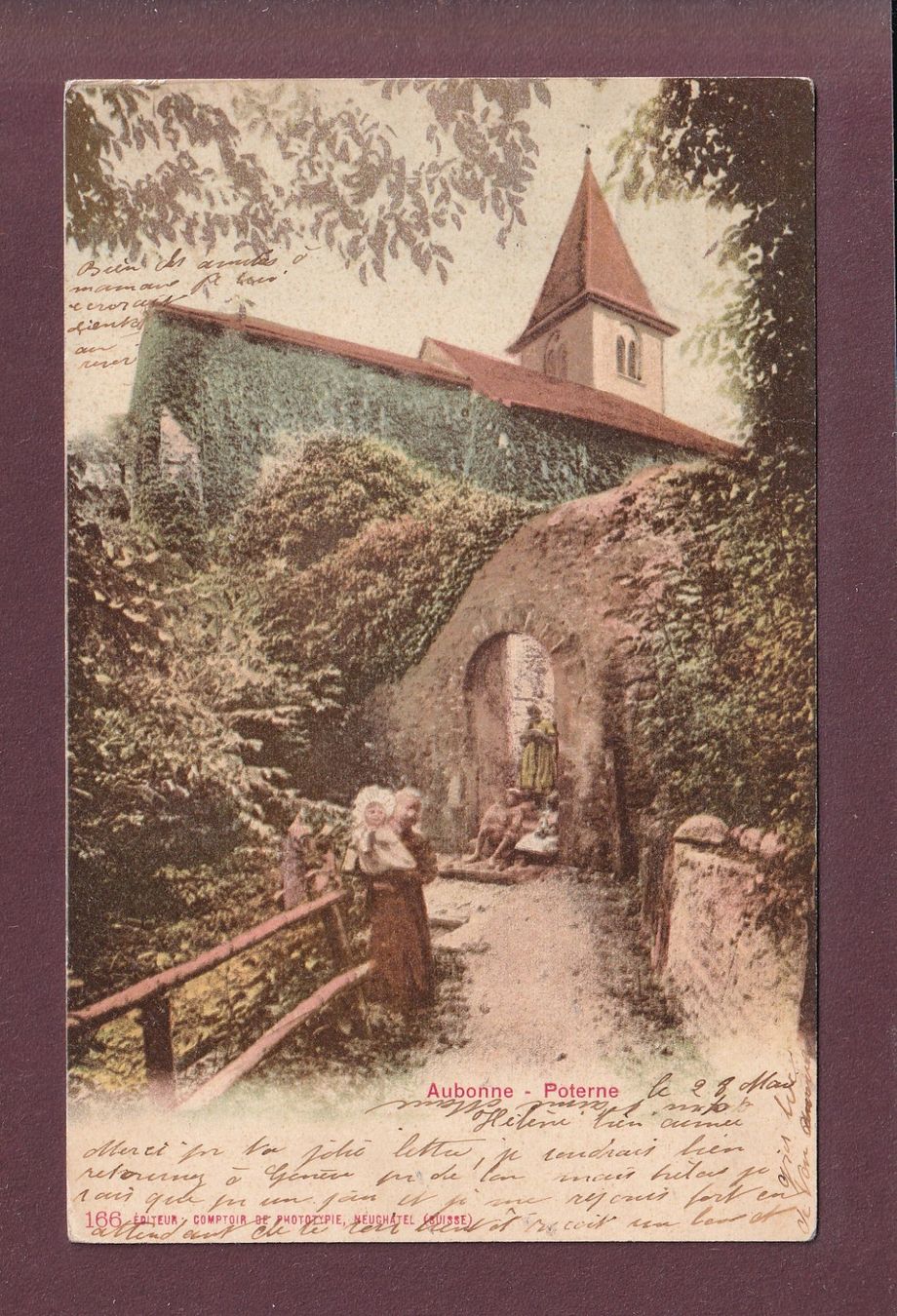 Cartoline postali: AUBONNE - Poterne - 1902 CPN Obl. linéaire – Usato da Pully venduto da nicecards