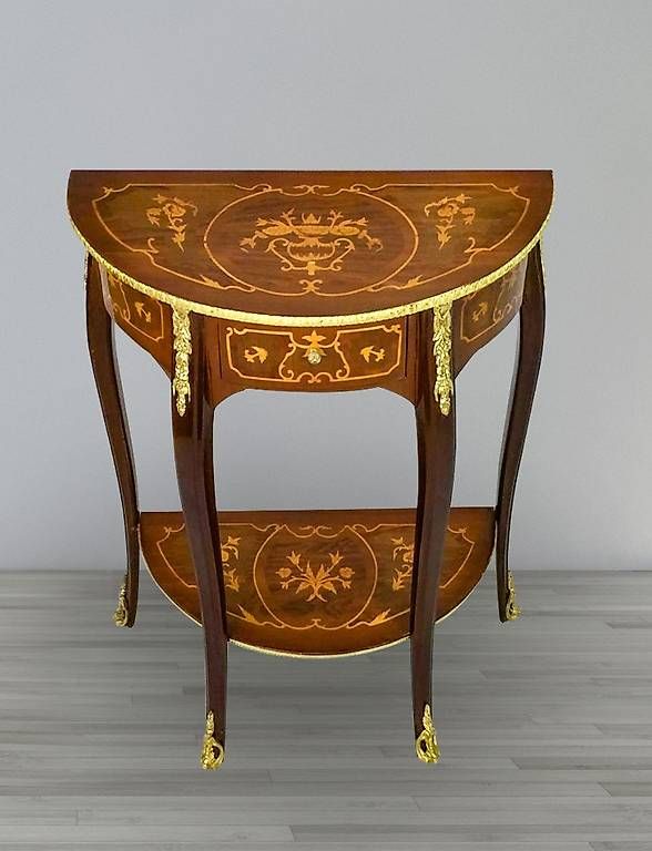 Tavoli: Console de style Louis XV, dessus verre – Usato da geneve venduto da louisart